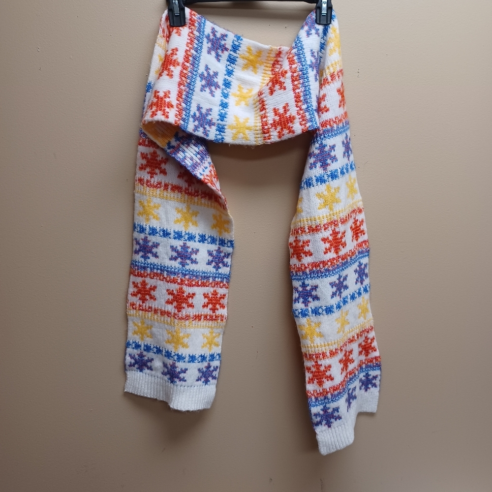 Scarf Fair Isle Acrylic Blend Knit